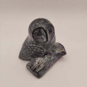 Owl Figurine Wolf Original Hand Sculpture Made in Canada 2.5"